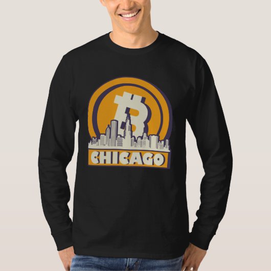 Chicago Bitcoin Maximalist  Bitcoin Chicago Skylin T-shirt (Voorkant)