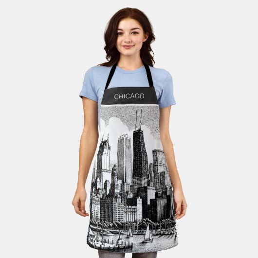 Chicago Black White Schort (Gedragen)