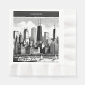 Chicago Black White Servet (Voorkant)