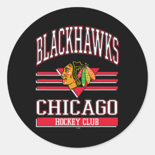 Chicago Blackhawks Hockey Club Zwart Officieel Gel Ronde Sticker