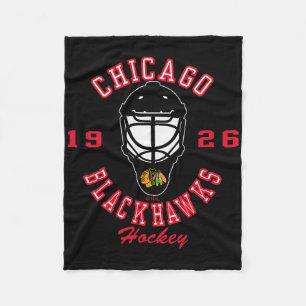 Chicago Blackhawks Hockey Mask Zwart Officieel Gel Fleece Deken