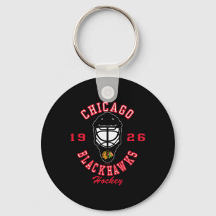 Chicago Blackhawks Hockey Mask Zwart Officieel Gel Sleutelhanger