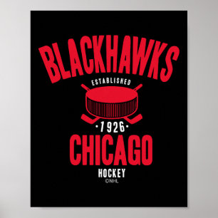 Chicago Blackhawks Hockey Puck Zwart Officieel Gel Poster