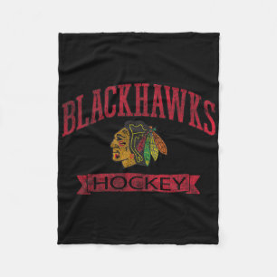 Chicago Blackhawks Vintage Hockey Wit Officieel Fleece Deken