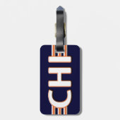 Chicago Blauw en Oranje Bagage Label (Achterkant verticaal)