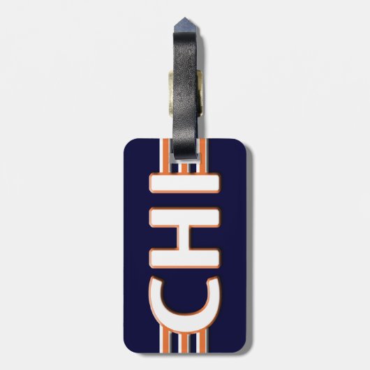 Chicago Blauw en Oranje Bagage Label (Achterkant verticaal)