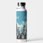Chicago blauwe skyline waterfles (Rechts)