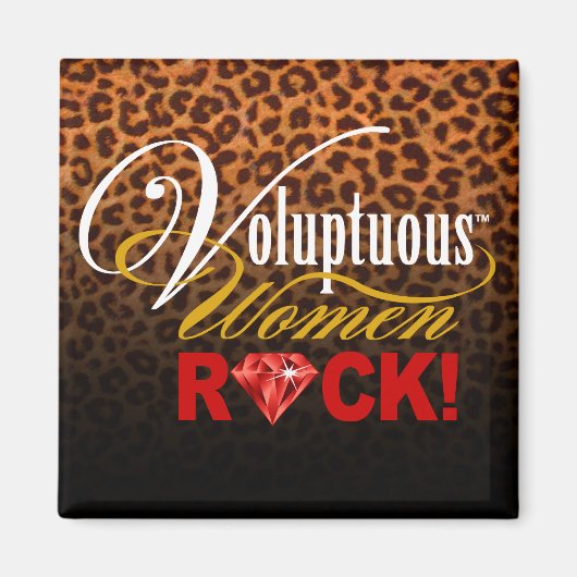 CHICAGO BLING - Luipaard "Voluptuous Women Rock!" Magneet (Voorkant)