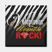 CHICAGO BLING - Zebra "Voluptuous Women Rock!" Magneet (Voorkant)