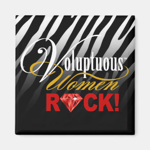 CHICAGO BLING - Zebra "Voluptuous Women Rock!" Magneet