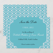 Chicago Blue - Bewaar de datumkaarten Save The Date (Voorkant / Achterkant)