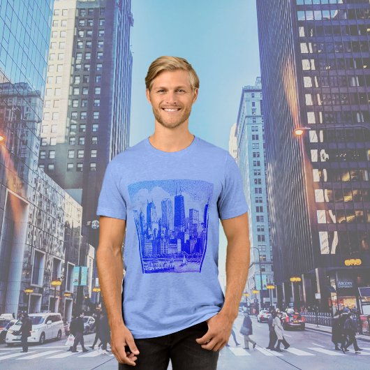 CHICAGO Blue Graphic T-shirt Tri-Blend Shirt