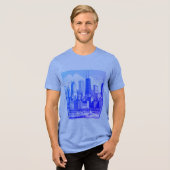 CHICAGO Blue Graphic T-shirt Tri-Blend Shirt (Voorkant volledig)