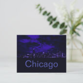 Chicago Blue Skyline Briefkaart (Staand voorkant)