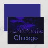 Chicago Blue Skyline Briefkaart (Voorkant / Achterkant)