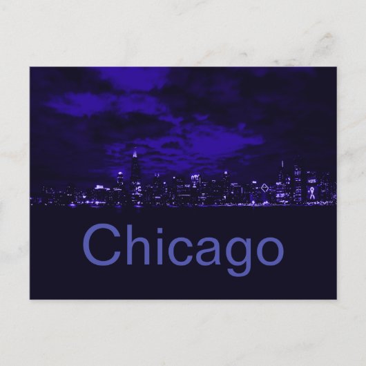 Chicago Blue Skyline Briefkaart (Voorkant)