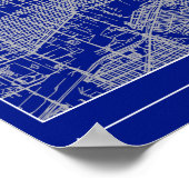 Chicago Blueprint City Map Poster Blue Minimalist (Hoek)