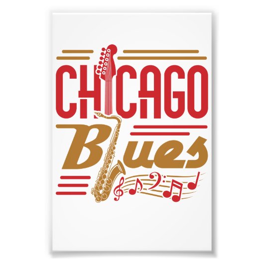 Chicago Blues Music Lover Foto Afdruk (Voorkant)
