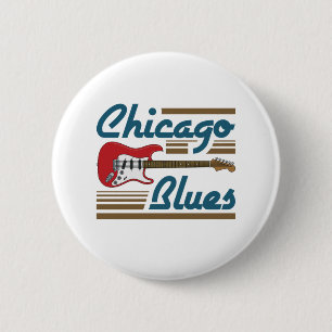 Chicago Blues Musician Guitar Ronde Button 5,7 Cm