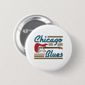 Chicago Blues Musician Guitar Ronde Button 5,7 Cm (Voorkant /achterkant)
