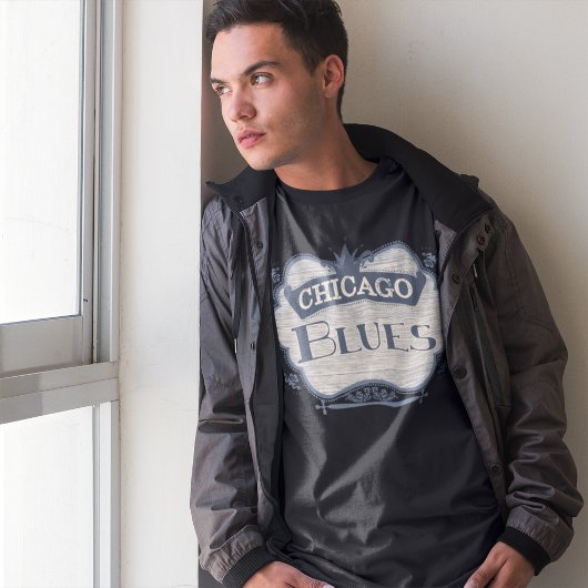 Chicago Blues Muziek  T-shirt Mannen Vrouwen Un