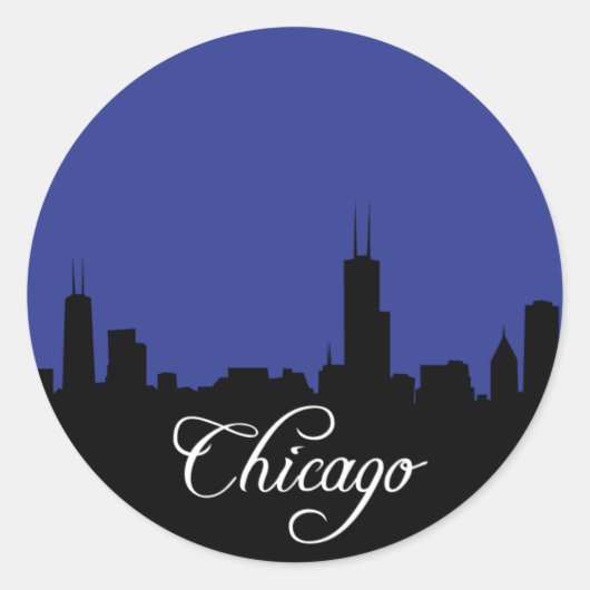 Chicago Blues Ronde Sticker (Voorkant)