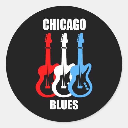 Chicago Blues Ronde Sticker (Voorkant)