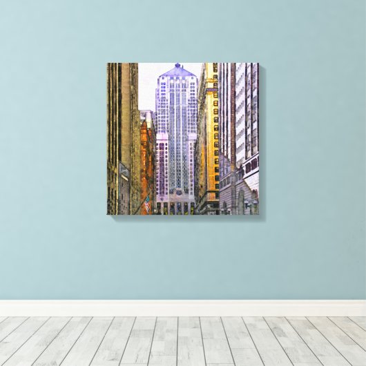Chicago Board of Trade - Square Canvas Art (Insitu (Houten vloer))