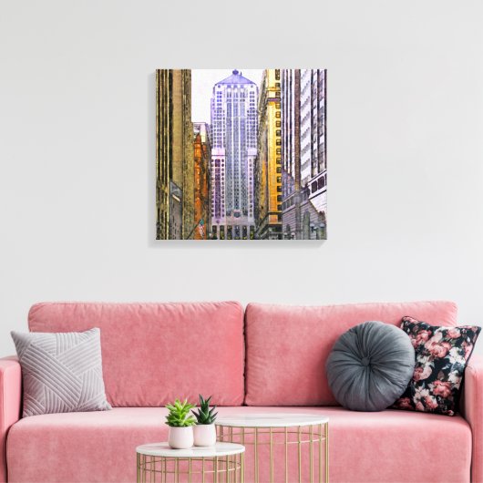 Chicago Board of Trade - Square Canvas Art (Insitu (Woonkamer))