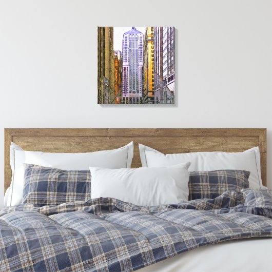 Chicago Board of Trade - Square Canvas Art (Insitu (Slaapkamer))