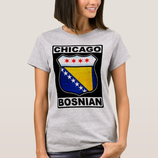 Chicago Bosnian American Design T-Shirt (Voorkant)