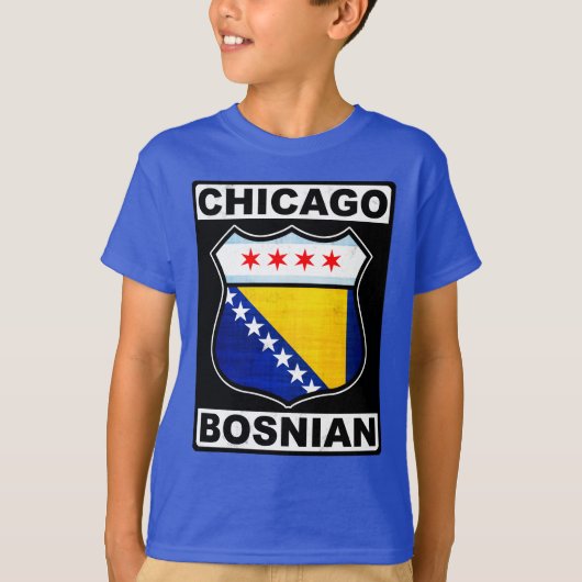 Chicago Bosnian American Design T-Shirt (Voorkant)