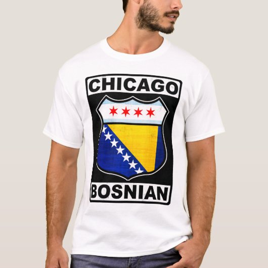 Chicago Bosnian American Design T-Shirt (Voorkant)
