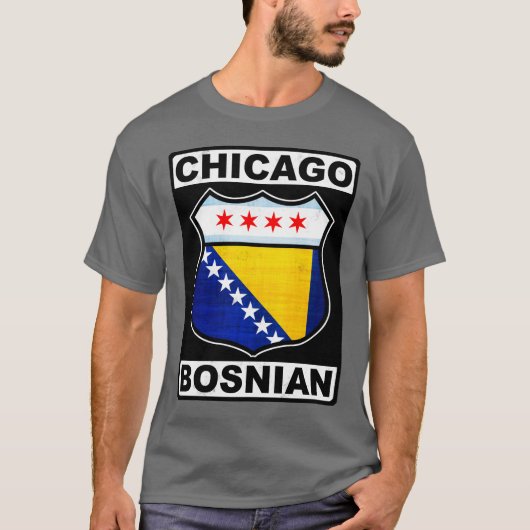Chicago Bosnian American Design T-Shirt (Voorkant)