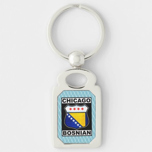 Chicago Bosnian-Amerikaanse Sleutelhanger Keyring (Voorkant)