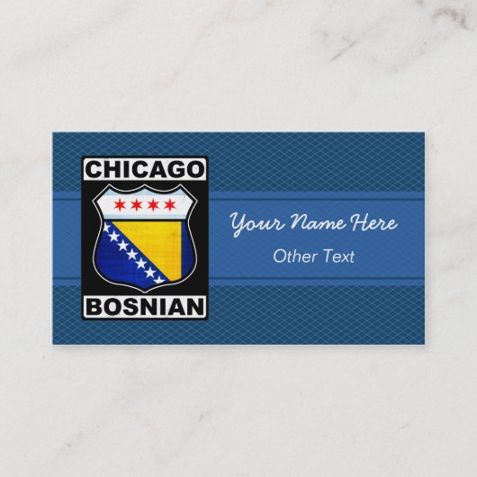 Chicago Bosnian-Amerikaanse Visitekaartjes (Voorkant)
