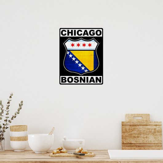 Chicago Bosniës-Amerikaans Poster (Keuken)