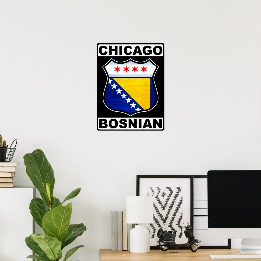 Chicago Bosniës-Amerikaans Poster (Thuiskantoor)