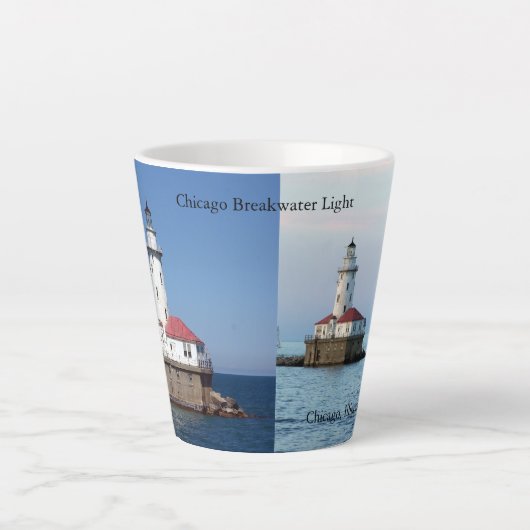 Chicago Breakwater Light 12 oz latte mok (Voorkant)