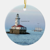 Chicago Breakwater Light 2-zijdig versiering Keramisch Ornament (Voorkant)