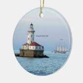 Chicago Breakwater Light 2-zijdig versiering Keramisch Ornament (Links)
