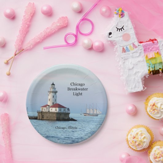 Chicago Breakwater Light and Windy II paper bord (Feest)