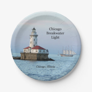 Chicago Breakwater Light and Windy II paper bord