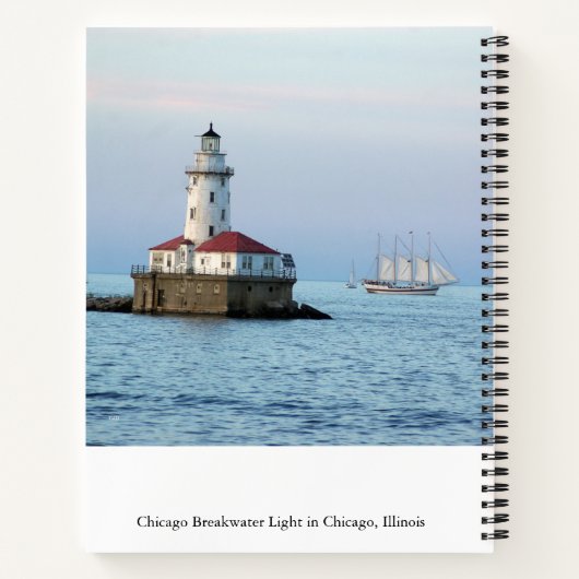 Chicago Breakwater Light notitieboek (Achterkant)