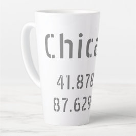 Chicago Breedtegraad Lengtegraad Latte Mok