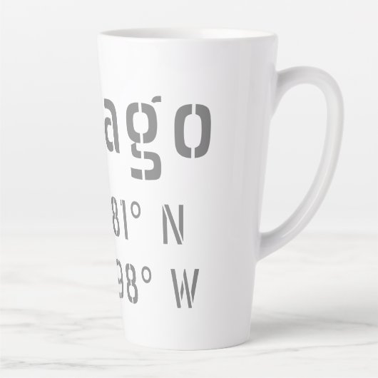 Chicago Breedtegraad Lengtegraad   Latte Mok (Rechts)