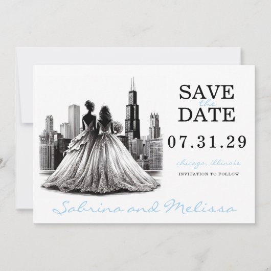 Chicago Brides Save The Date (Voorkant)