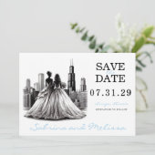 Chicago Brides Save The Date (Staand voorkant)