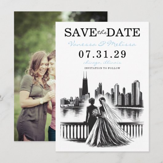 Chicago Brides Save The Date (Voorkant / Achterkant)