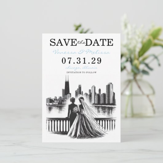 Chicago Brides Save The Date (Staand voorkant)